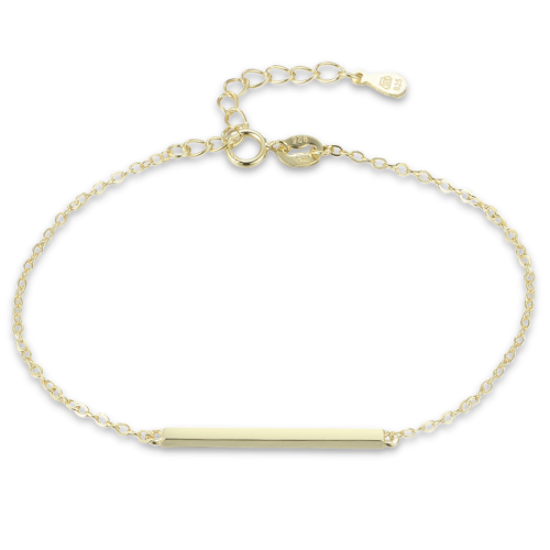 MINET Elegantní pozlacený stříbrný náramek tyčka