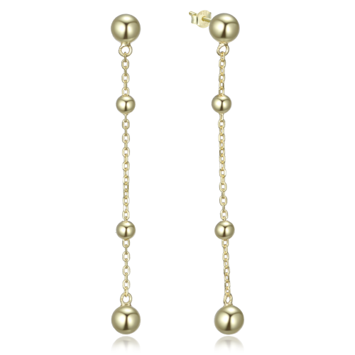 MINET Elegantní pozlacené stříbrné náušnice s kuličkami