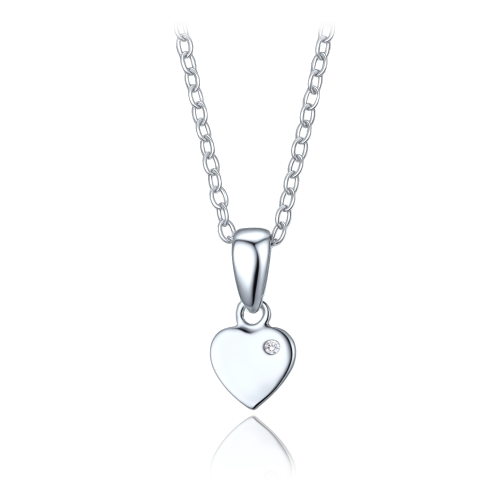 MINET Stříbrný náhrdelník se srdíčkem - dcera