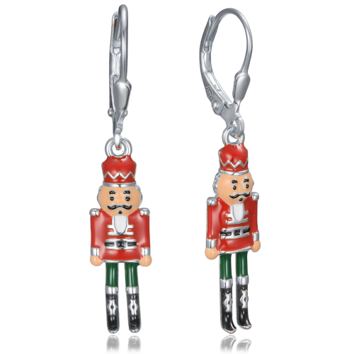 MINET Stříbrné náušnice louskáček