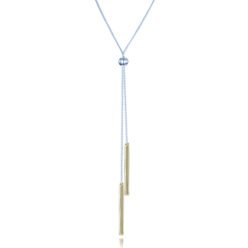 MINET Stříbrný bicolor náhrdelník se stahovacím zapínáním