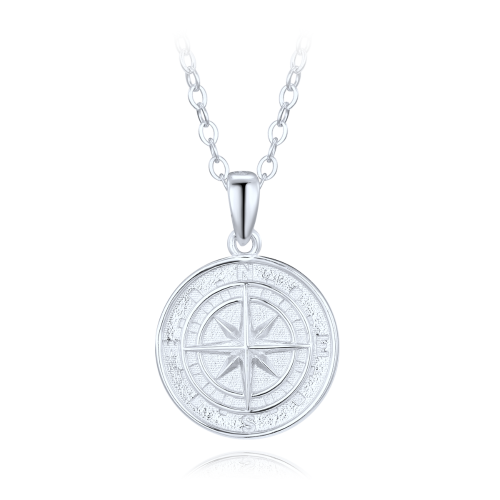 MINET Stříbrný náhrdelník kompas