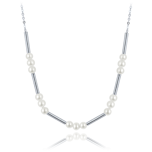 MINET Stříbrný náhrdelník s přírodními perlami