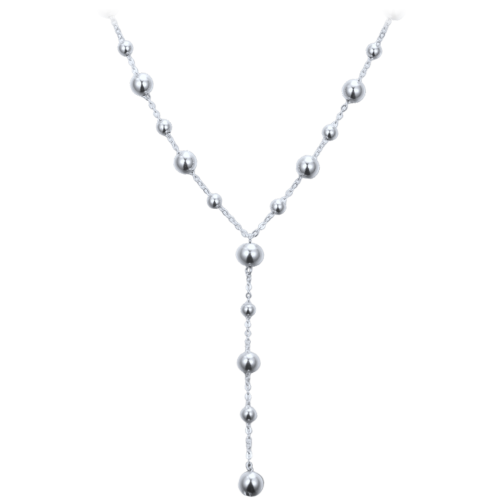 MINET Elegantní stříbrný náhrdelník s kuličkami