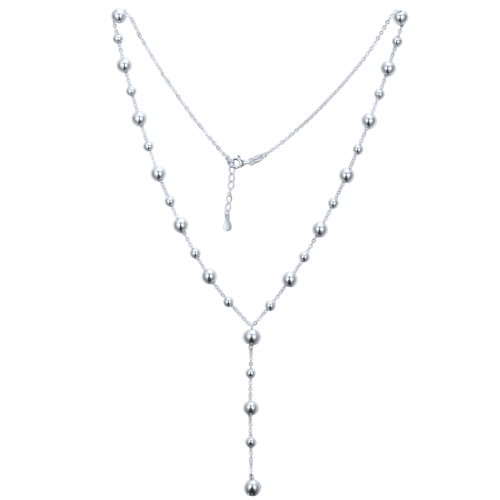 MINET Elegantní stříbrný náhrdelník s kuličkami