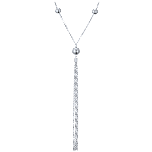 MINET Stříbrný náhrdelník s řetízky a kuličkami