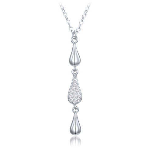 MINET Luxusní stříbrný náhrdelník s bílými zirkony