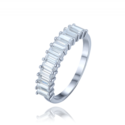 MINET Luxusní stříbrný prsten s bílými zirkony vel. 55 