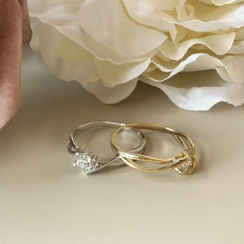 MINET Zlatý zásnubní prsten z bílého zlata s bílým zirkonem Au 585/1000 vel. 53 - 1,80g