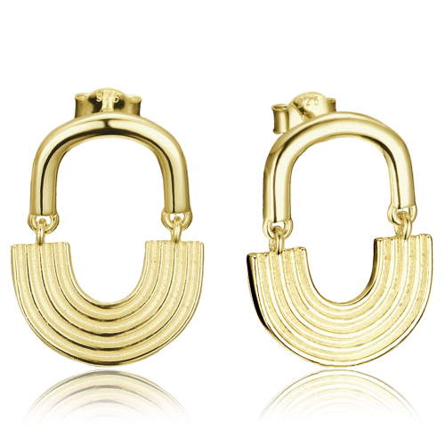 MINET Moderní pozlacené stříbrné náušnice