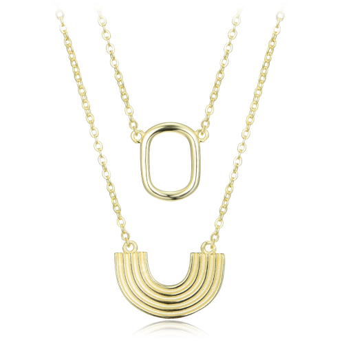 MINET Moderní pozlacený stříbrný náhrdelník