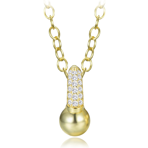 MINET Elegantní pozlacený stříbrný náhrdelník se zirkonem