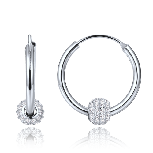 MINET Elegantní stříbrné náušnice se zirkony