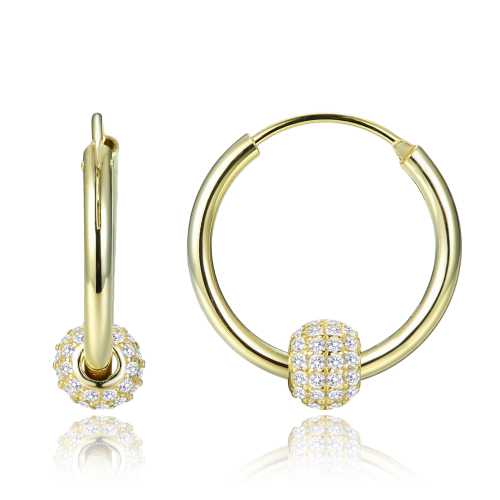 MINET Elegantní pozlacené stříbrné náušnice se zirkony