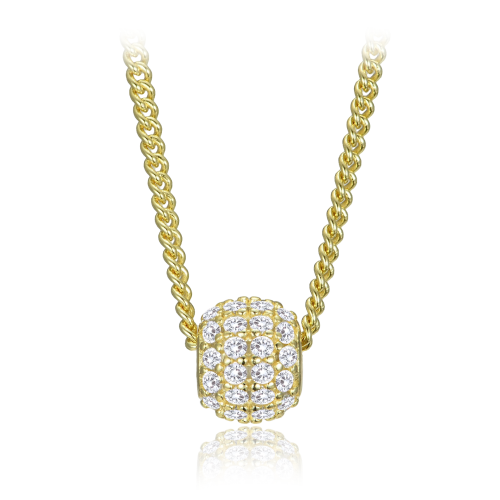 MINET Elegantní pozlacený stříbrný náhrdelník se zirkonem