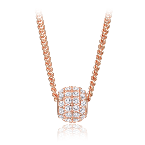 MINET Elegantní pozlacený stříbrný náhrdelník se zirkonem