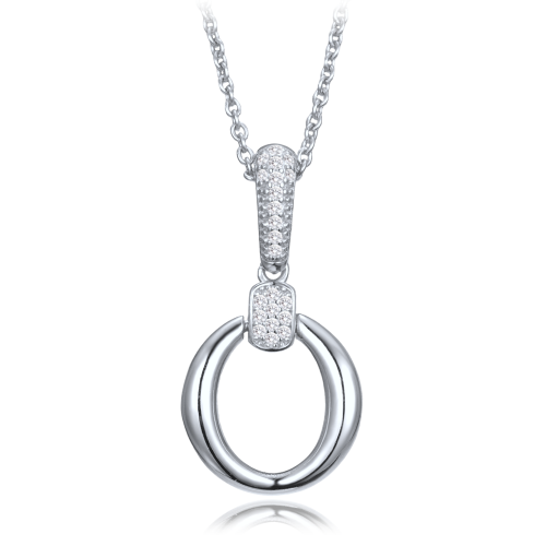 MINET Elegantní stříbrný náhrdelník se zirkonem