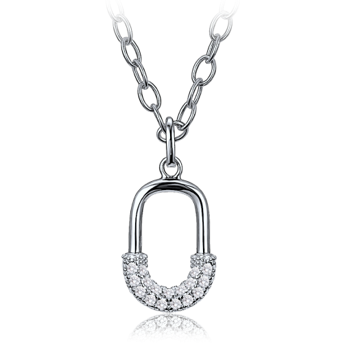 MINET Luxusní stříbrný náhrdelník se zirkonem