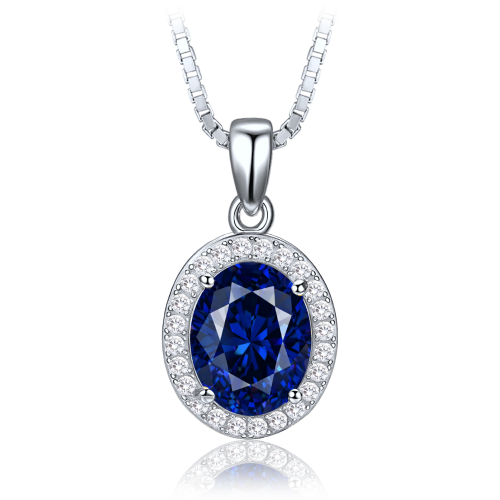 MINET Luxusní stříbrný náhrdelník s modrým a bílým zirkonem