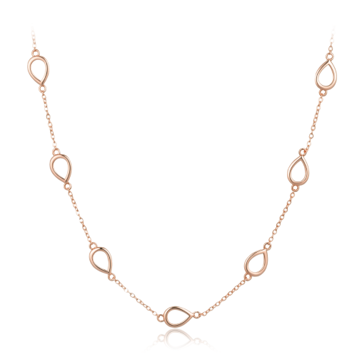MINET Pozlacený rosegold stříbrný náhrdelník s kapkou