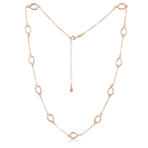 MINET Pozlacený rosegold stříbrný náhrdelník s kapkou