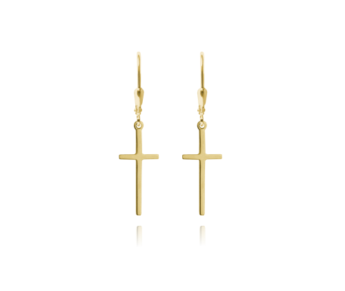 Pozlacené stříbrné náušnice MINET KŘÍŽE