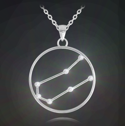 Stříbrný náhrdelník MINET Stars BLÍŽENCI Czech Crystal