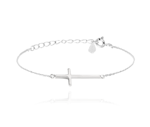 Stříbrný náramek MINET KŘÍŽ ležatý