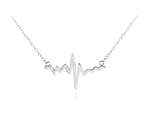 Stříbrný náhrdelník z lásky MINET HEARTBEAT