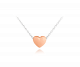 Rose gold stříbrný náhrdelník MINET LOVE se srdíčkem