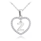 MINET Stříbrný náhrdelník písmeno v srdíčku "Z" se zirkony