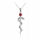 MINET Stříbrný náhrdelník AESKULAPOVA HŮL s červeným zirkonem