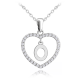 MINET Stříbrný náhrdelník písmeno v srdíčku "O" se zirkony