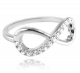 MINET Stříbrný prsten INFINITY s bílými zirkony vel. 62