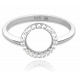 MINET Stříbrný prsten KROUŽEK s bílými zirkony vel. 63