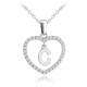 MINET Stříbrný náhrdelník písmeno v srdíčku "C" se zirkony