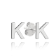MINET Stříbrné náušnice písmeno "K"