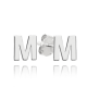 MINET Stříbrné náušnice písmeno "M"