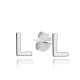 MINET Stříbrné náušnice písmeno "L"