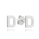MINET Stříbrné náušnice písmeno "D"