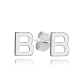 MINET Stříbrné náušnice písmeno "B"