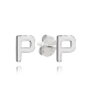 MINET Stříbrné náušnice písmeno "P"