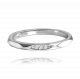 MINET+ Minimalistický snubní stříbrný prsten se zirkony vel. 61