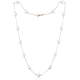 MINET Rose gold stříbrný náhrdelník s přírodními perlami Ag 925/1000 12,15g