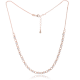 MINET Rose gold elegantní stříbrný náhrdelník s bílými zirkony 