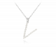 Stříbrný náhrdelník MINET písmeno "V" s perličkami